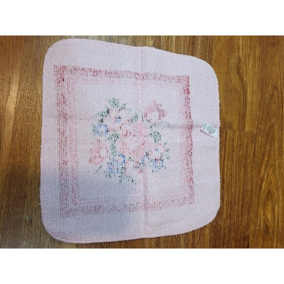 Vintage Cannon MCM Pink‎ Floral Rose Face Cloth - Picture 2 of 2